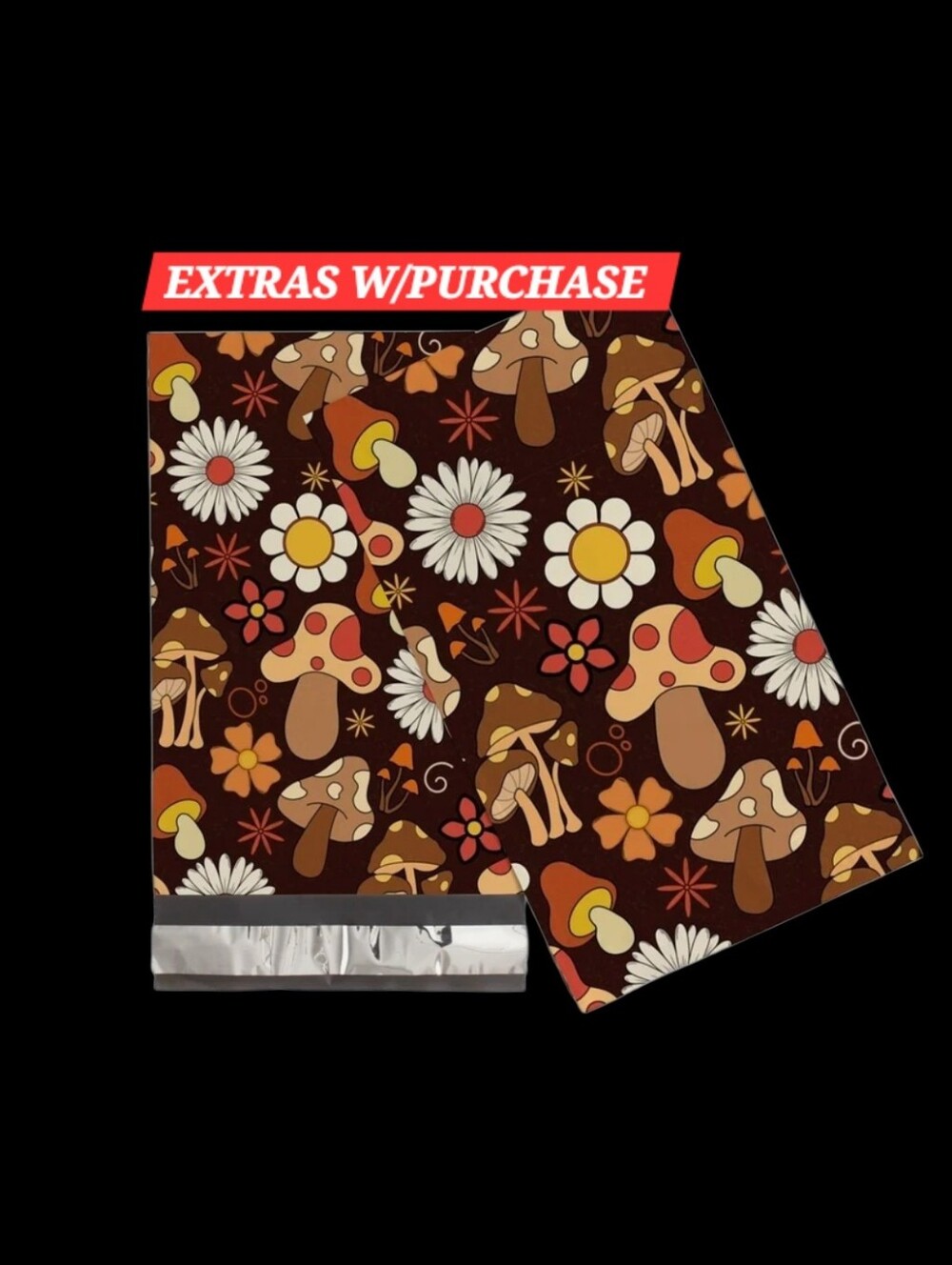 20ct. 6x9 70s Floral And Fungi Polymailer Bonus Random Thank You Cards/Stickers